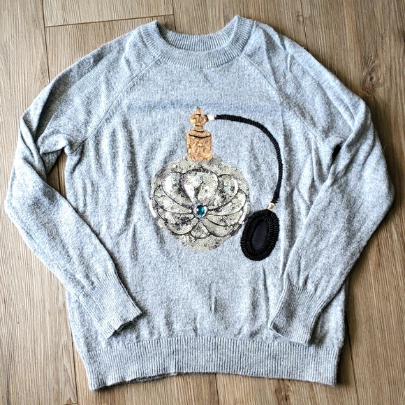H&M Sweaters - H&M Alpaca Blend Sequin Purfume Bottle Crewneck Sweater